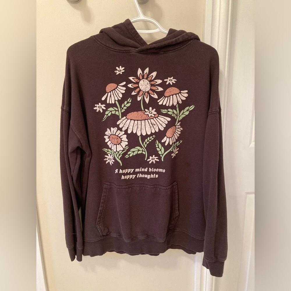 🌸3/$20🍉 Ardene Black Floral Hoodie